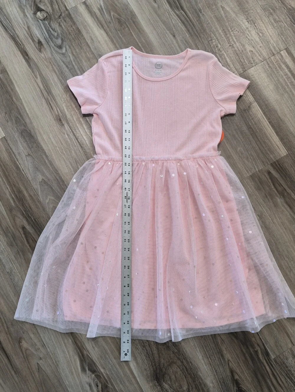 NEW Sz XL (14-16) Girls Ribbed Tulle Tutu Dress Pink Sparkly Princess Party